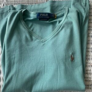 Ralph Lauren Aqua V-Neck Tee